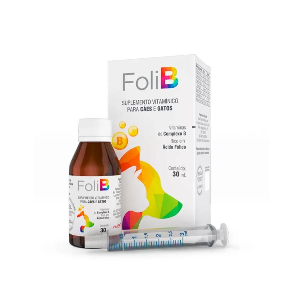 Suplemento Avert Foli B para Cães e Gatos 30 ml