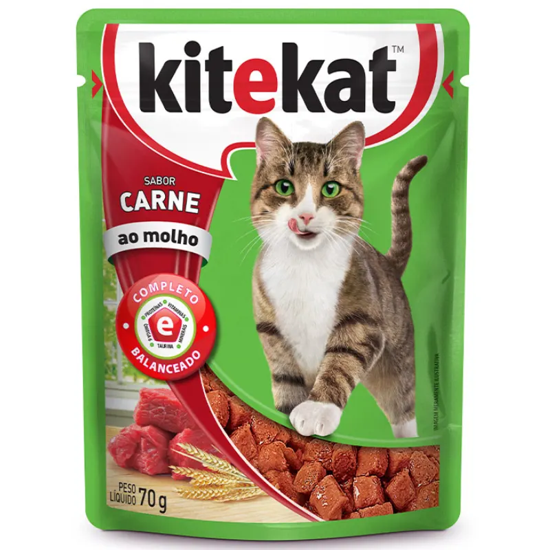 Sache KiteKat Sabor Carne para Gatos Adultos 70 g