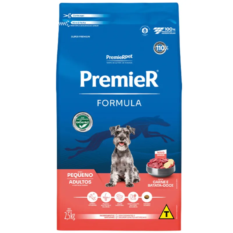 Ração Premier Fórmula Sabor Carne com Batata Doce para Cães Adultos de Raças Pequenas 2,5 Kg