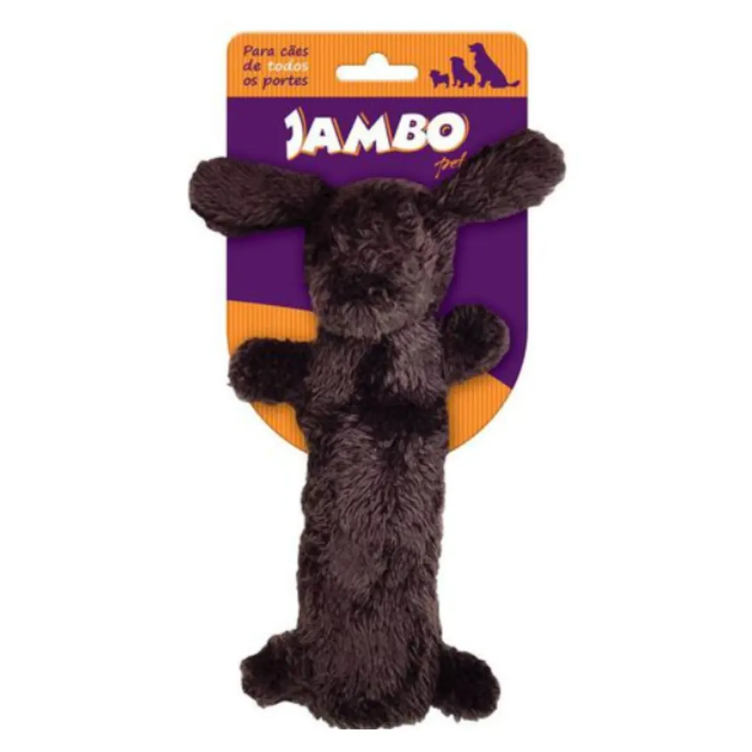 Brinquedo Jambo Mordedor Barriguinha Plush Cão Marrom