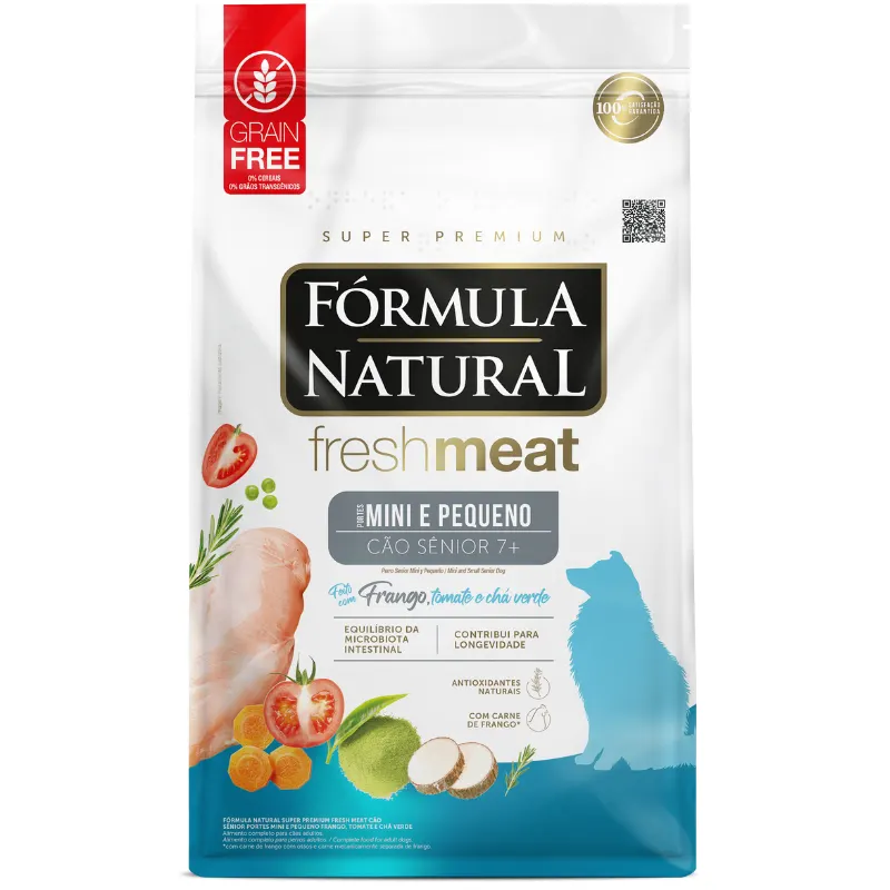 Ração Fórmula Natural Fresh Meat para Cães Sênior de Pequeno Porte Sabor Frango 10,1 Kg