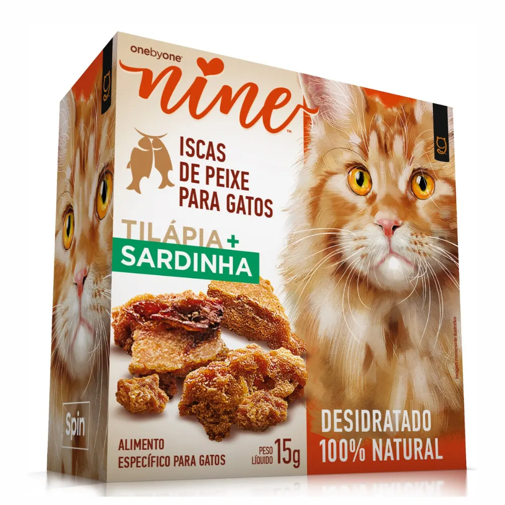 Petisco Spin Pet Nine Natural Gatos Tilápia e Sardinha 15g