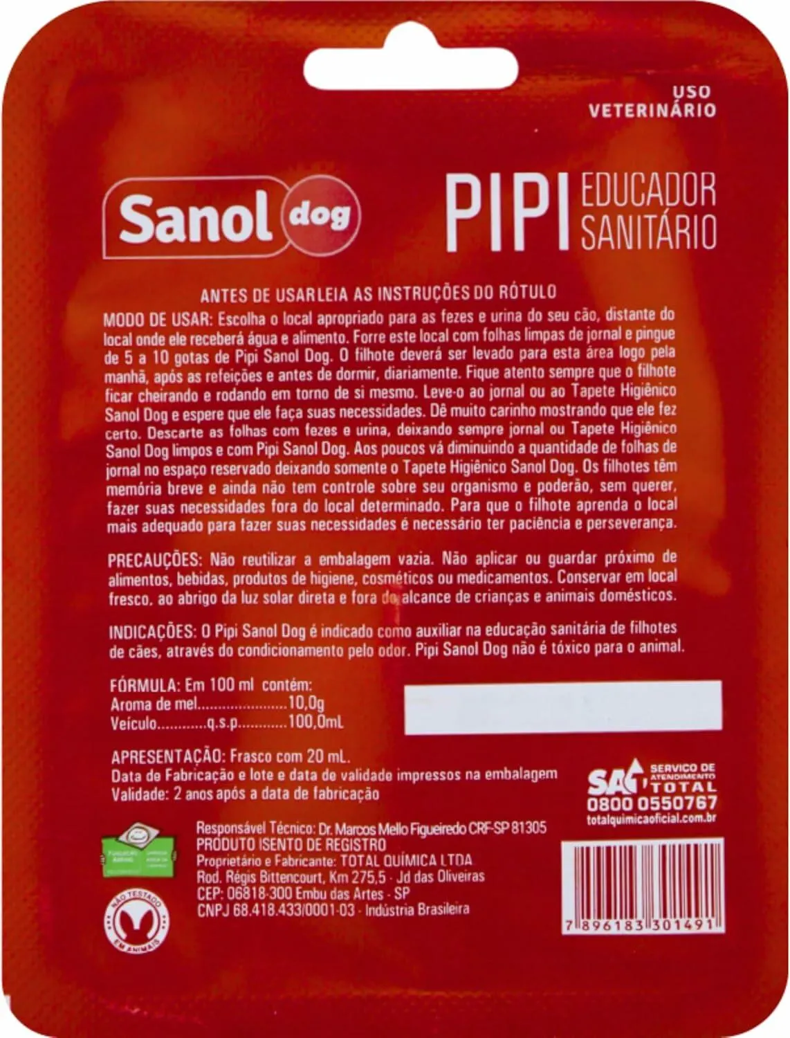 Educador Sanitário Pipi Sanol Dog 20 Ml