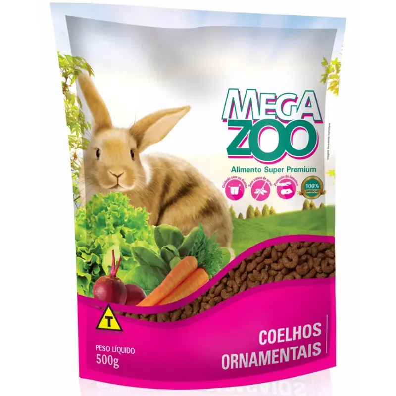 Ração Coelho Ornamentais Adultos Megazoo 500 g