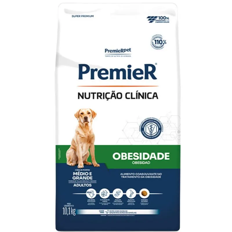 Ração Premier Nutrição Clínica Obesidade Cães Adultos Médio e Grande Porte 10,1Kg