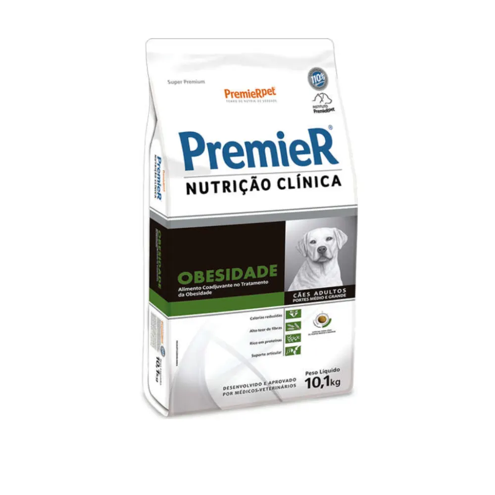 Ração Premier Nutrição Clínica Obesidade Cães Adultos Médio e Grande Porte 10,1Kg