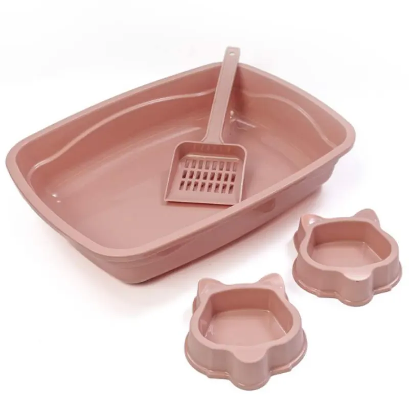 Kit bandeja com 2 Comedouros e Pá Rose São pet