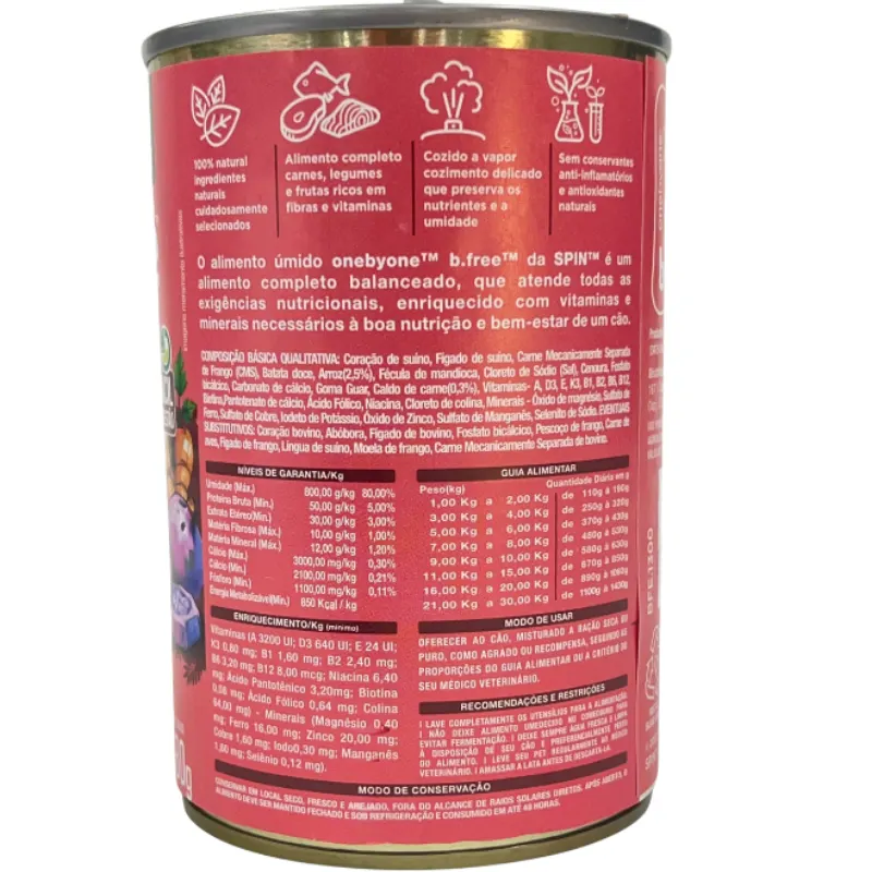 Lata Spin B.Free Sabor Carne para Cães 280 g