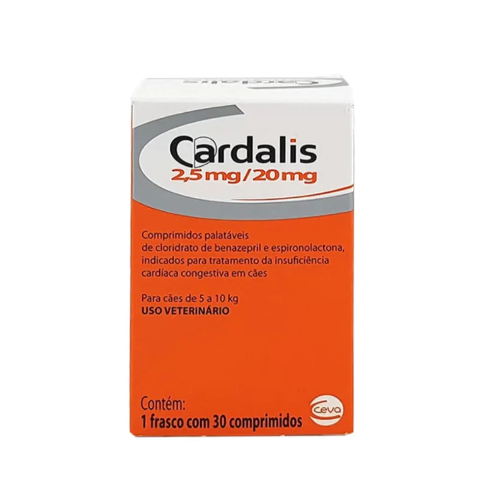 Cardalis 2,5mg/20mg para Cães de 5 a 10kg com 30 comprimidos
