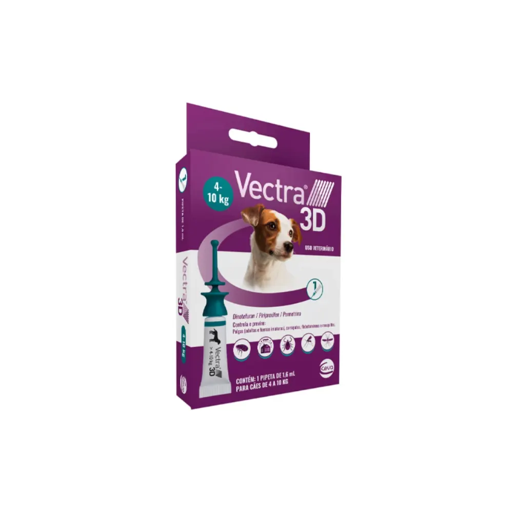 Antipulgas e Carrapatos Ceva Vectra 3D para Cães de 4 a 10Kg