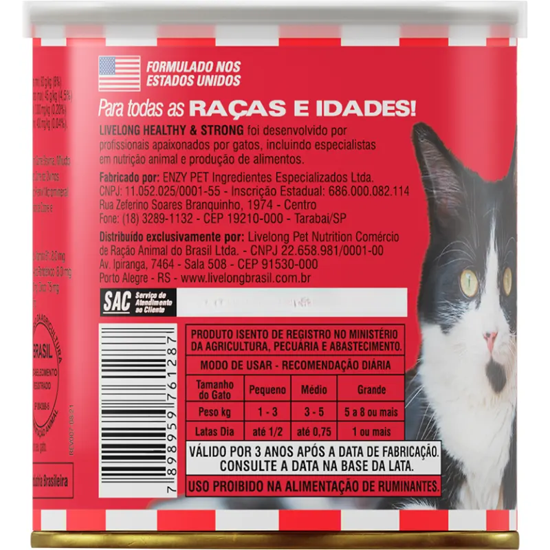 Ração Úmida Livelong Gatos Meats Delia de Carne 300 g
