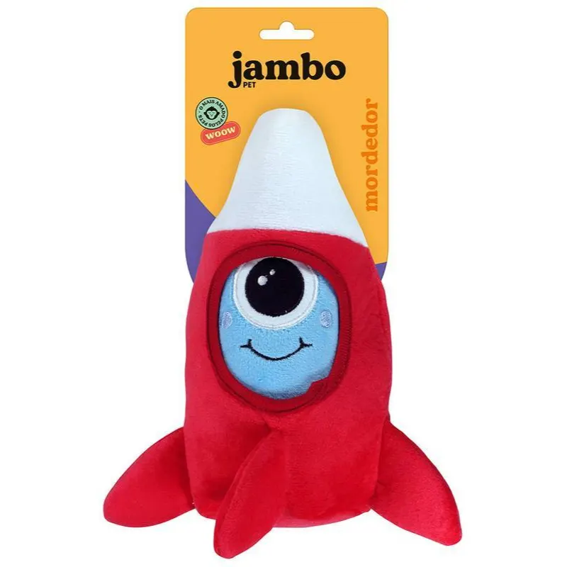 Mordedor Jambo Pelúcia Galáxia Foguete Vermelho