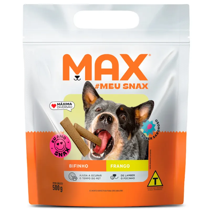 Petisco Bifinho Max para Cães Adultos Sabor Frango 500g