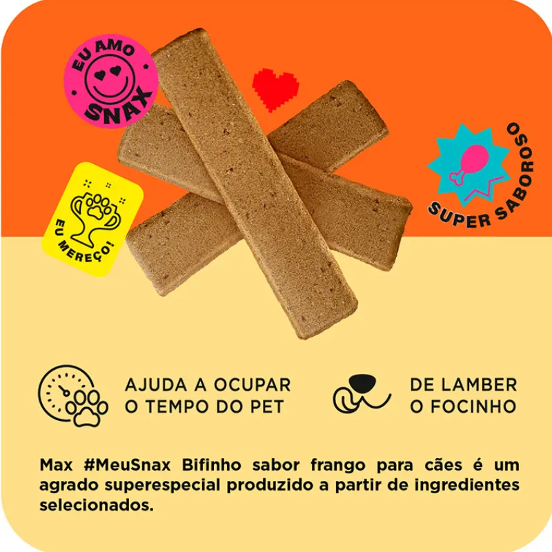 Petisco Bifinho Max para Cães Adultos Sabor Frango 500g
