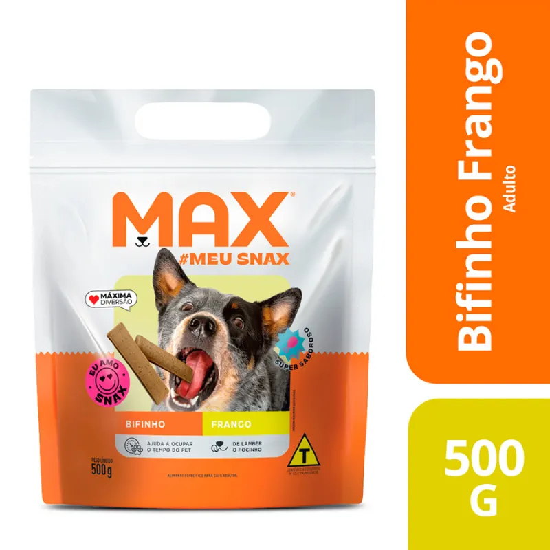 Petisco Bifinho Max para Cães Adultos Sabor Frango 500g