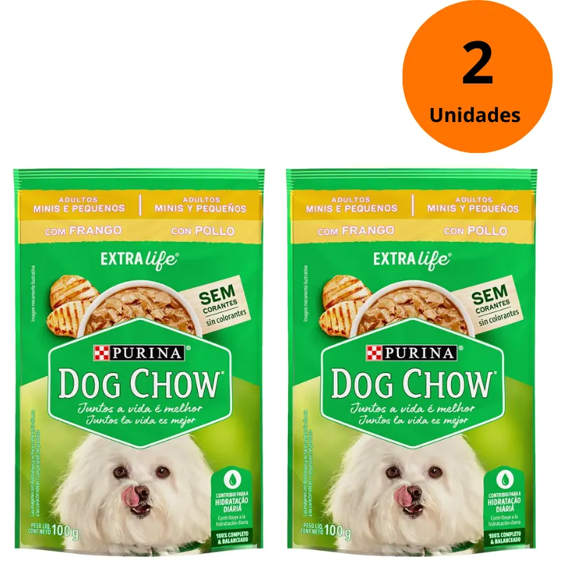 Dog Chow Sachê Para Cães Adultos Raças Pequenas  2 Unidades 200 g
