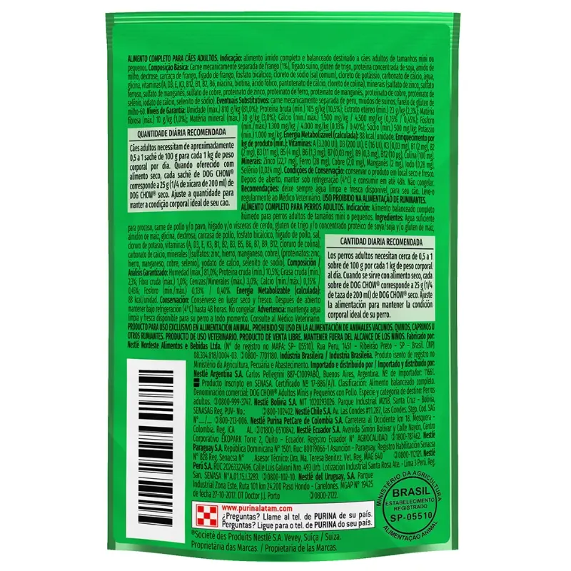 Dog Chow Sachê Para Cães Adultos Raças Pequenas  2 Unidades 200 g