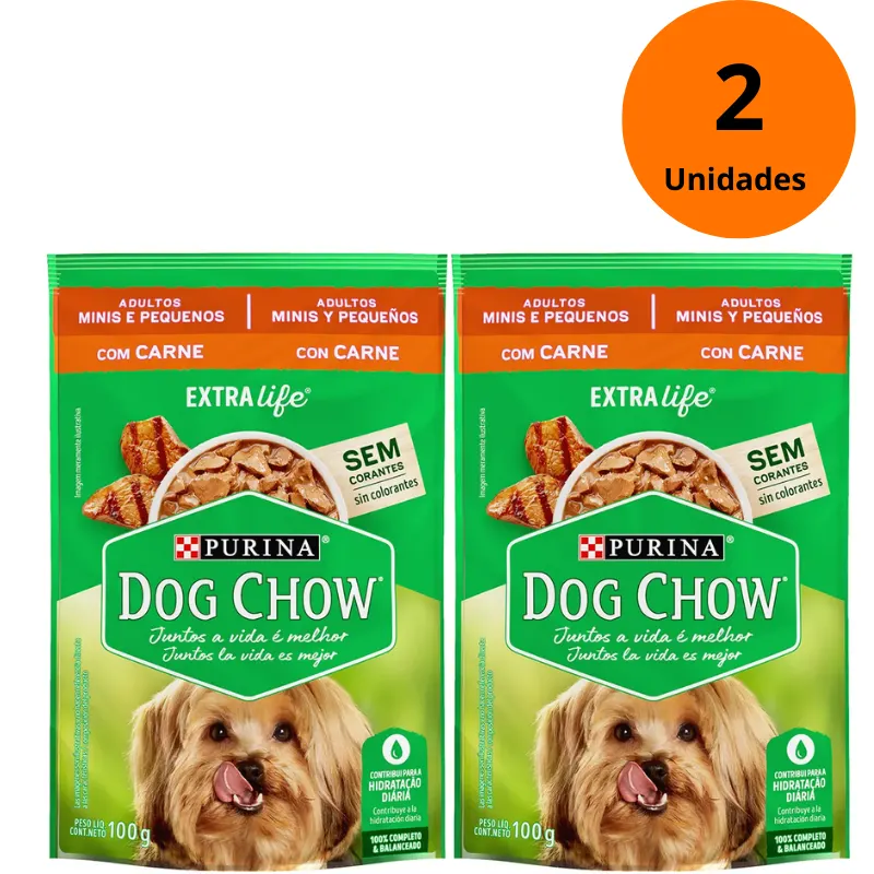 Dog Chow Sachê Para Cães Adultos Raças Pequenas  2 Unidades 200 g