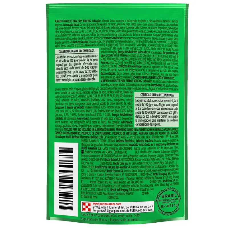 Dog Chow Sachê Para Cães Adultos Raças Pequenas  2 Unidades 200 g