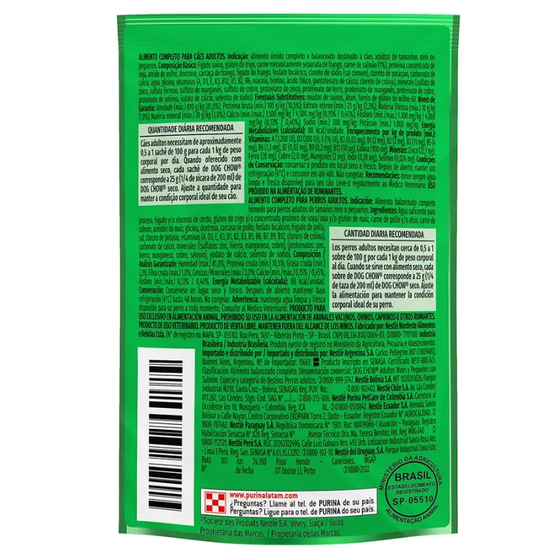 Dog Chow Sachê Para Cães Adultos Raças Pequenas  2 Unidades 200 g