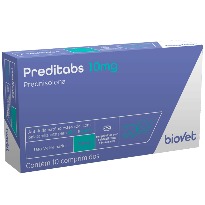 Preditabs 10 mg Anti-inflamatório para Cães e Gatos 10 comprimidos