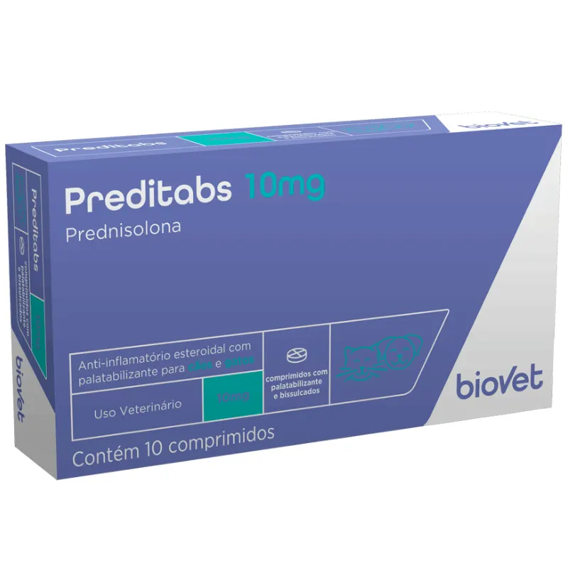 Preditabs 10 mg Anti-inflamatório para Cães e Gatos 10 comprimidos