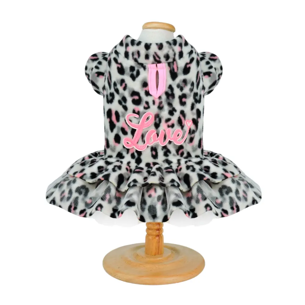 Vestido Babado Love Onça Para Cães- Tamanho PP