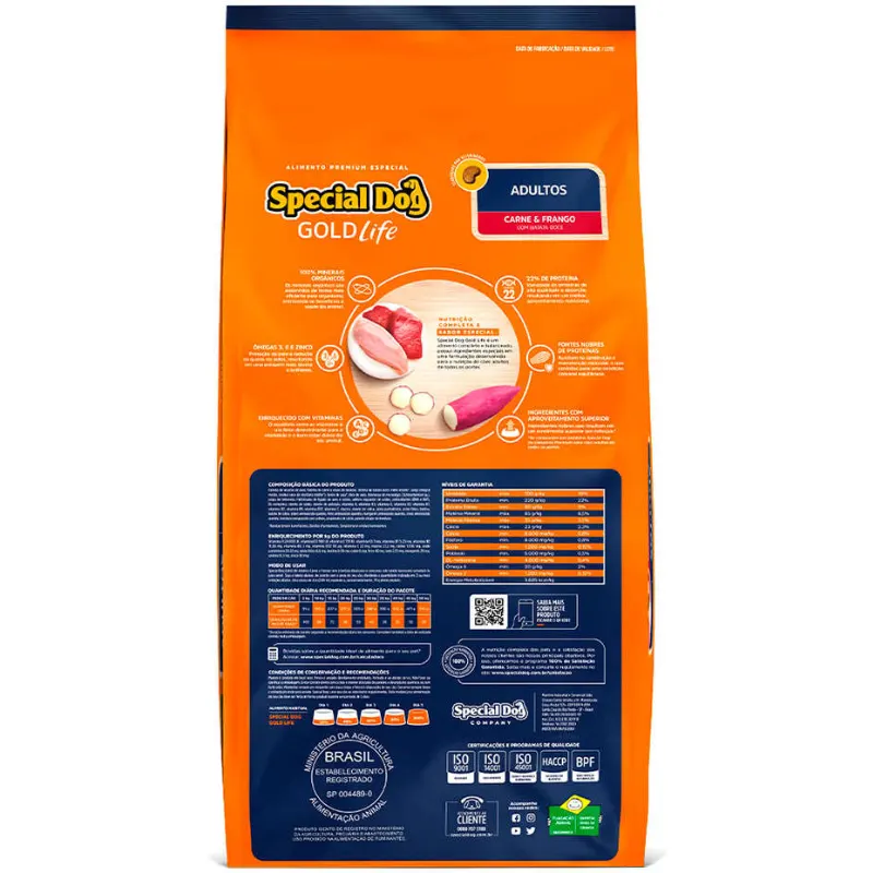 Special Dog Gold Life Adultos Carne e Frango 15 Kg