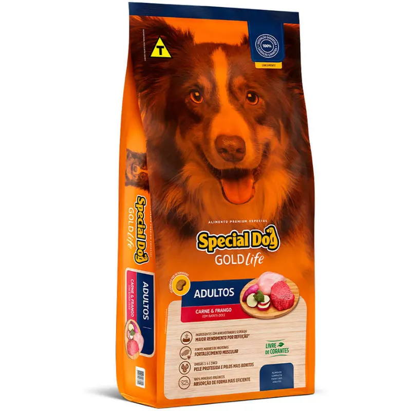 Special Dog Gold Life Adultos Carne e Frango 15 Kg