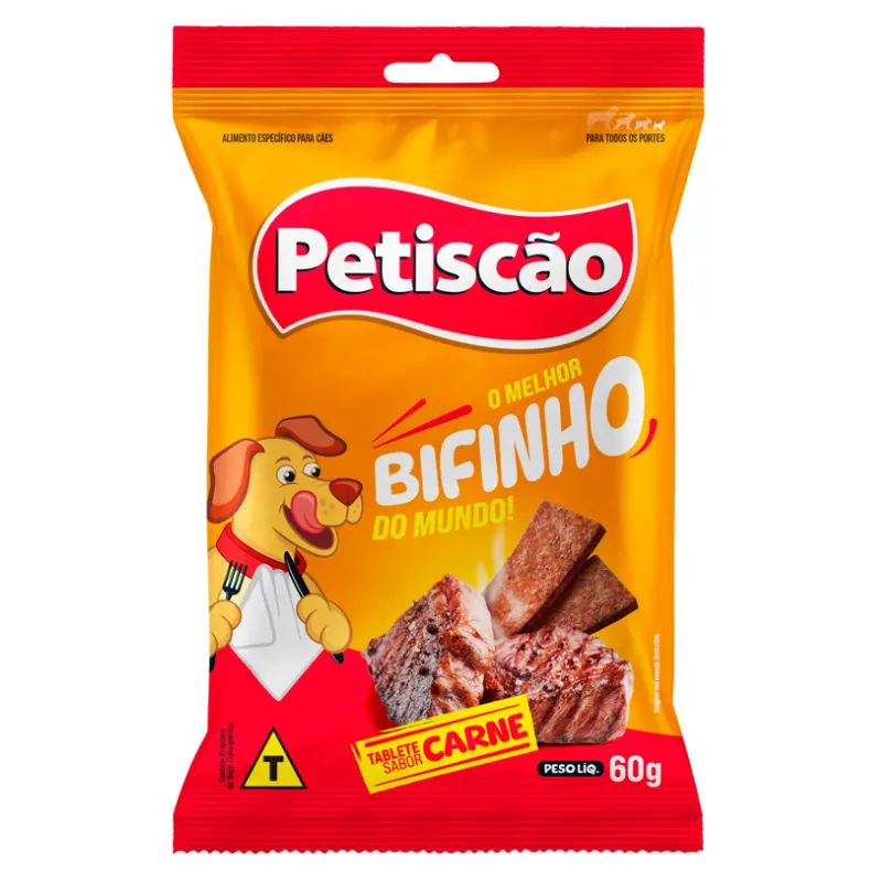 Petiscão Tabletes Bifinho Mastigável Carne 60 g
