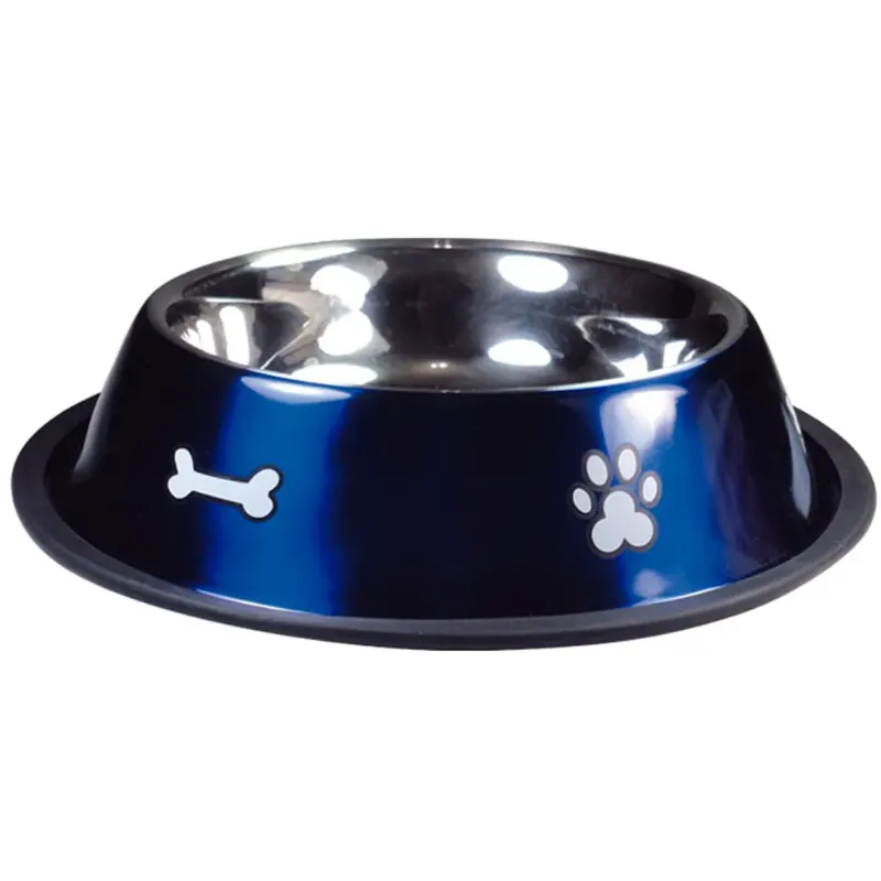 Comedouro Jambo Inox para Cães Print Pequeno Azul