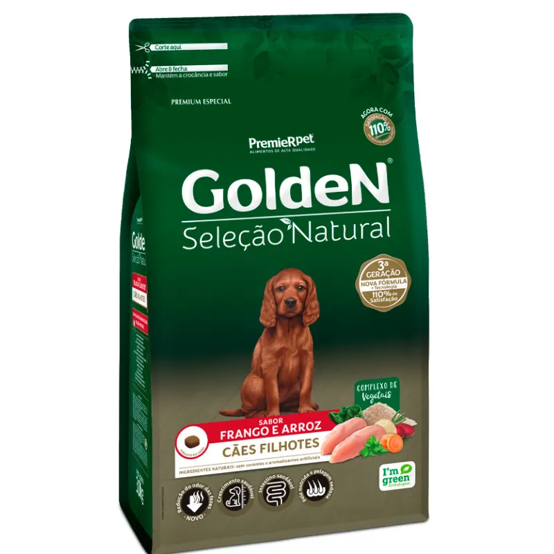 Ração Golden Seleção Natural Cães Filhotes Frango