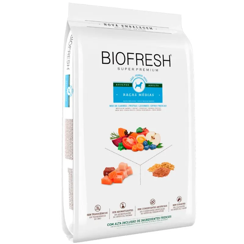 Ração Biofresh Cão Adulto Castrado Média Mix