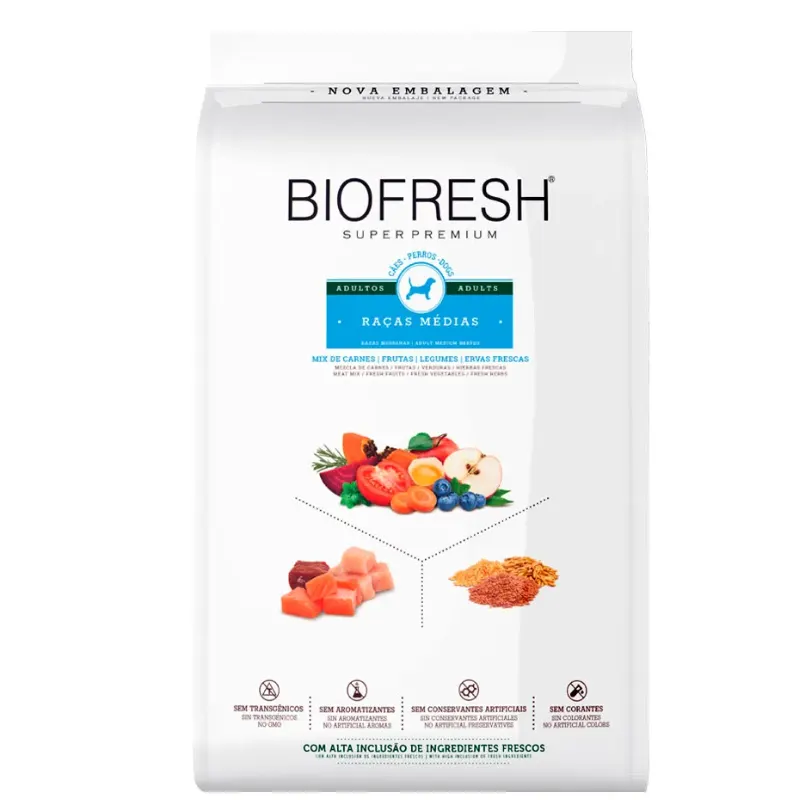Ração Biofresh Cão Adulto Castrado Média Mix
