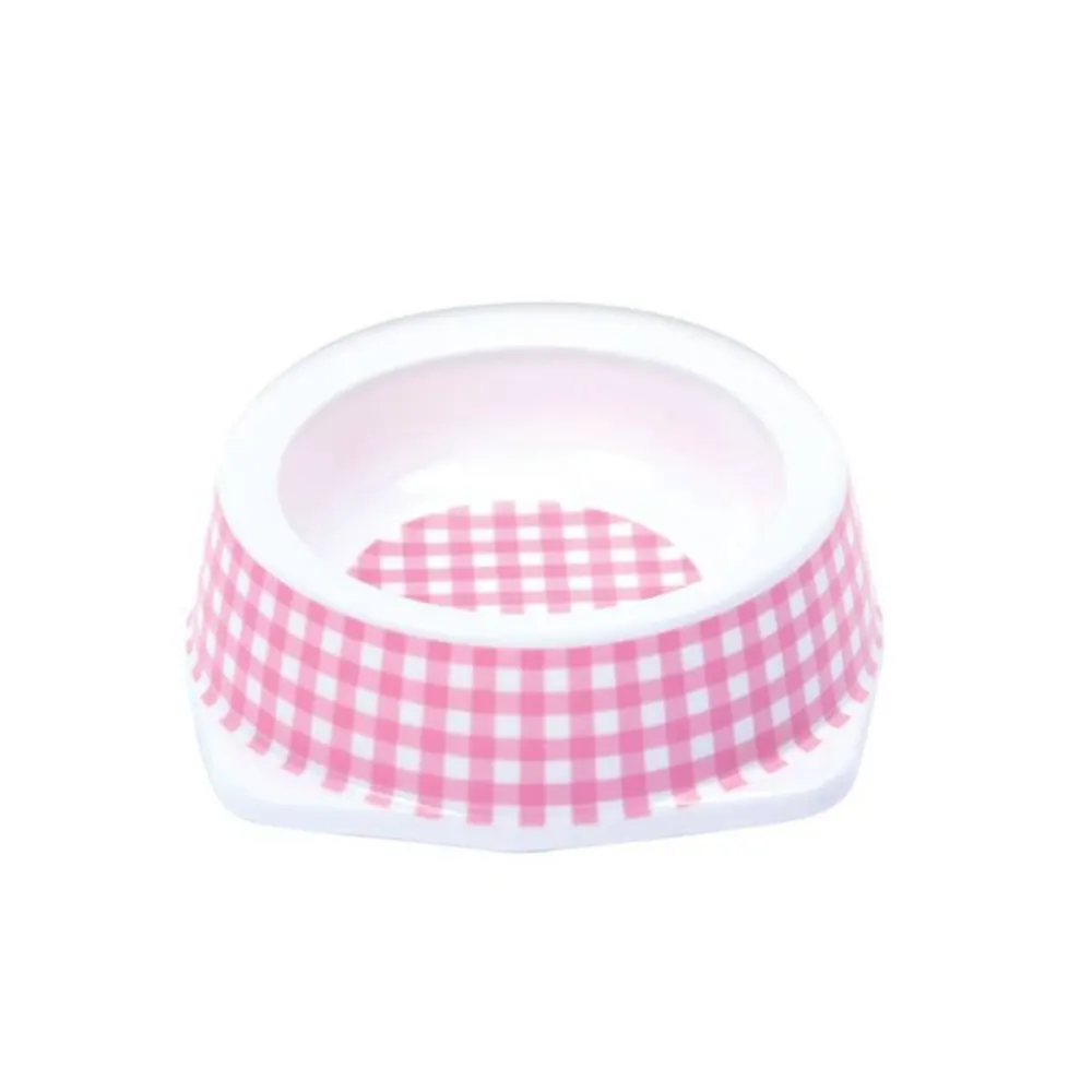 Comedouro tigela Plástica Vichy Rosa Gatos Jambo