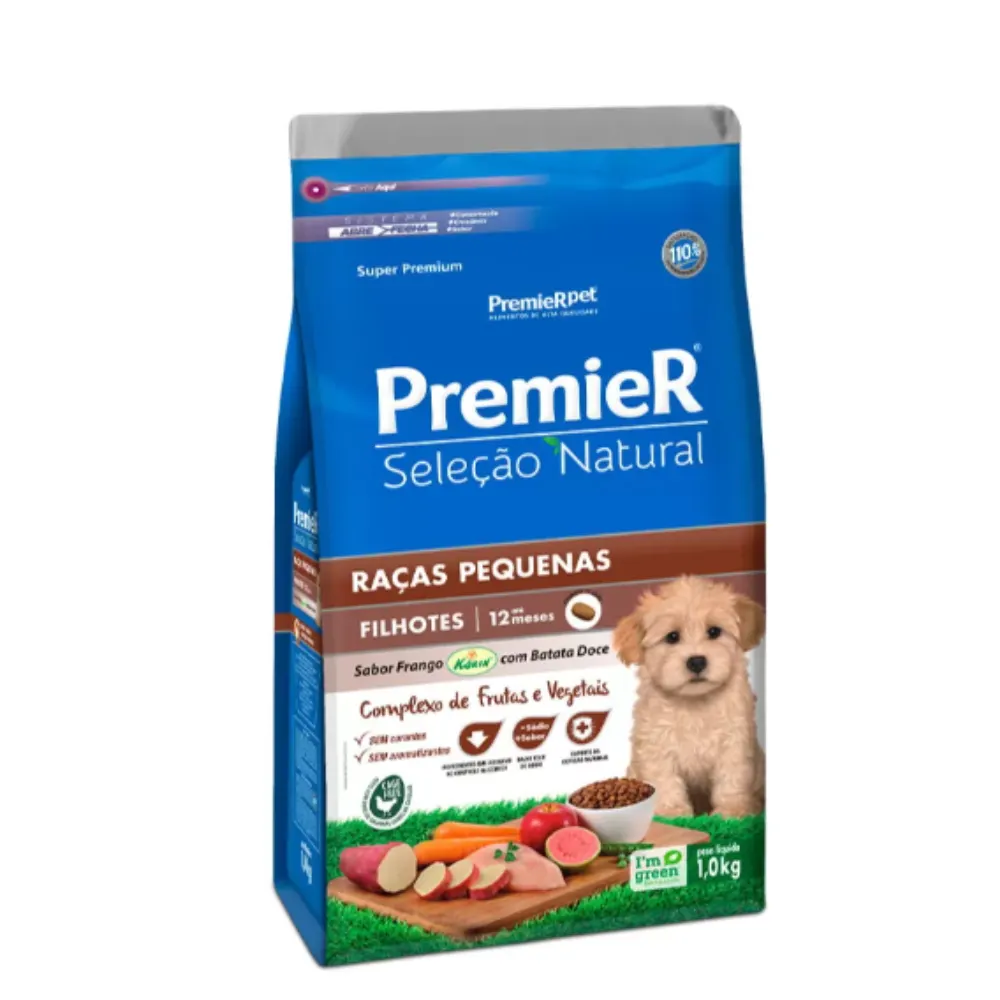 Ração Seleção Natural Premier Cães Filhotes Raças Pequenas 1 Kg