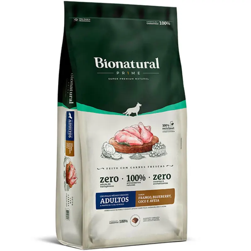 Ração Bionatural para Cães Adultos Raças Médias Sabor Frango 10,1 Kg