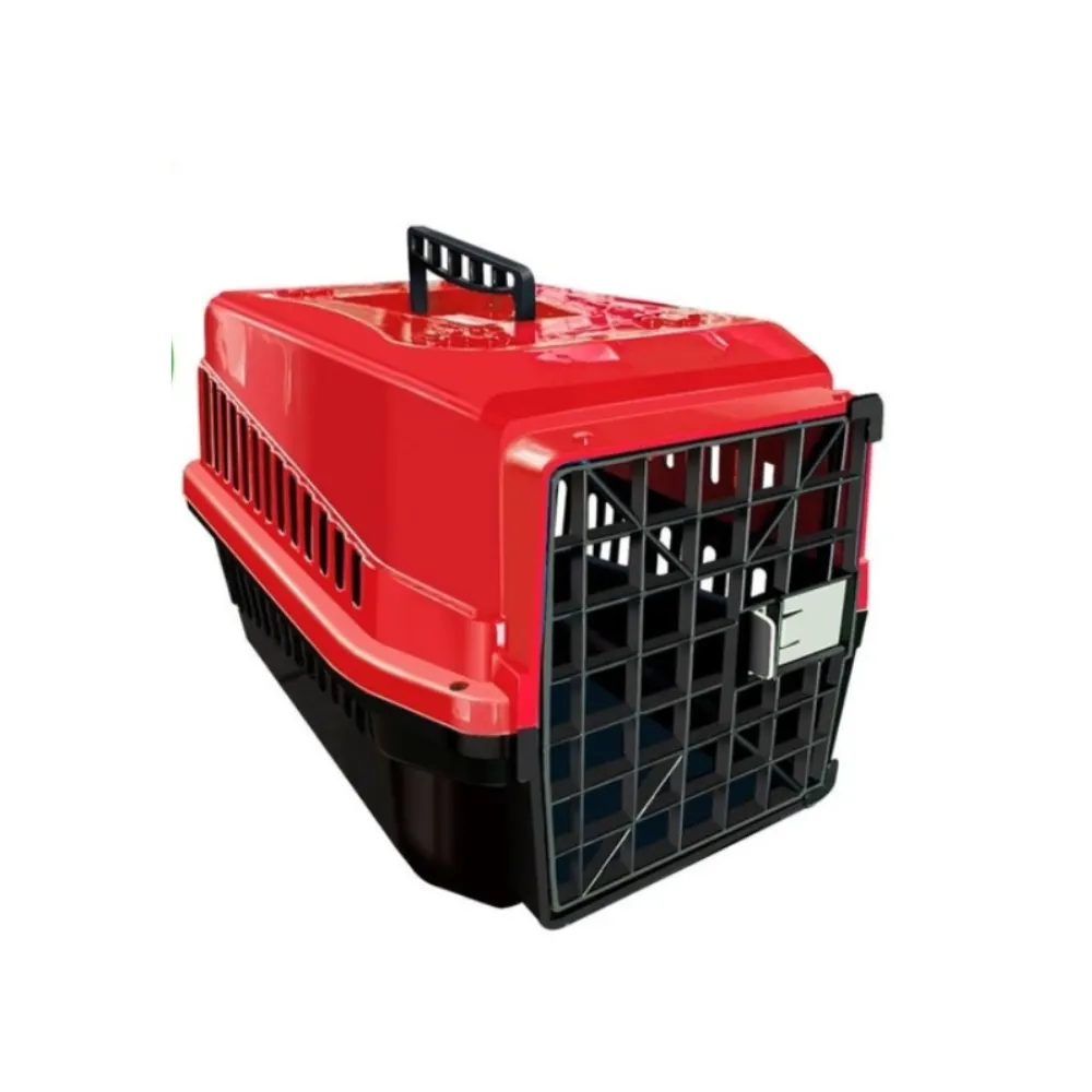 Caixa de transporte pet podyum N1 cães gatos vermelho