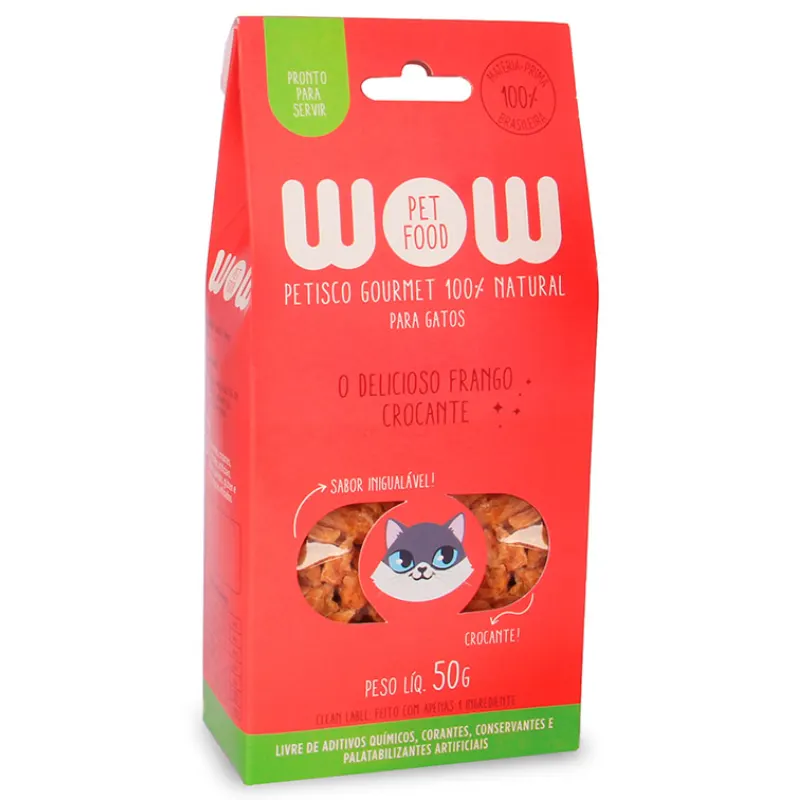 Petisco Natural Wow Delicioso Frango Crocante para Gatos 50 g