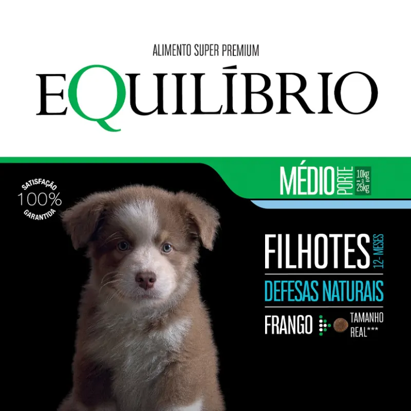 Ração Equilíbrio para Cães Filhotes de Porte Médio Sabor Frango 15 kg