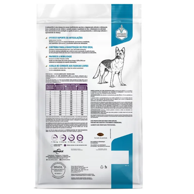 Ração Fórmula Natural Vet Care Cães Osteoartrite 2 Kg