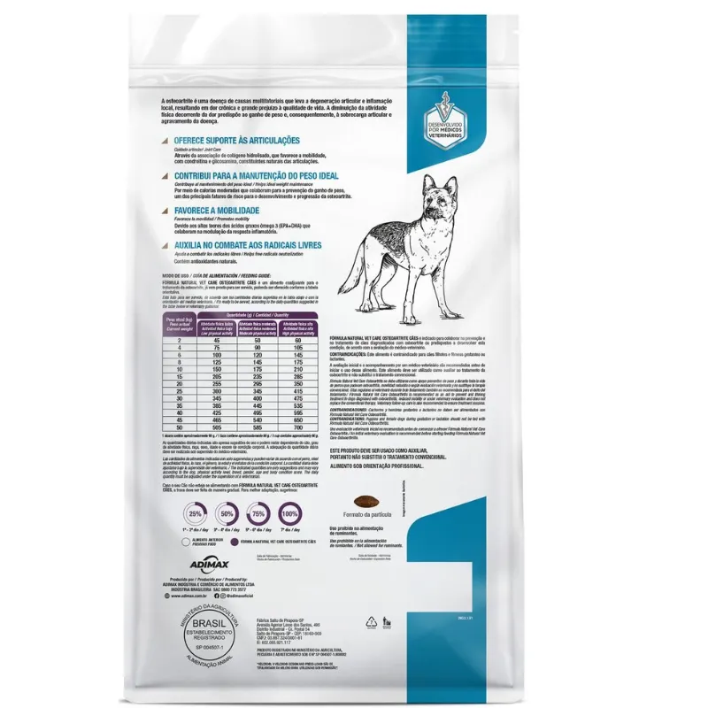 Ração Fórmula Natural Vet Care Cães Osteoartrite 2 Kg