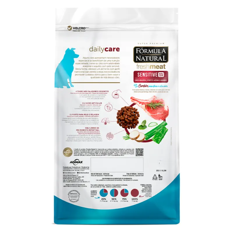 Ração Fórmula Natural Fresh Meat Sensitive Cães Adultos Médio/Grande 12kg