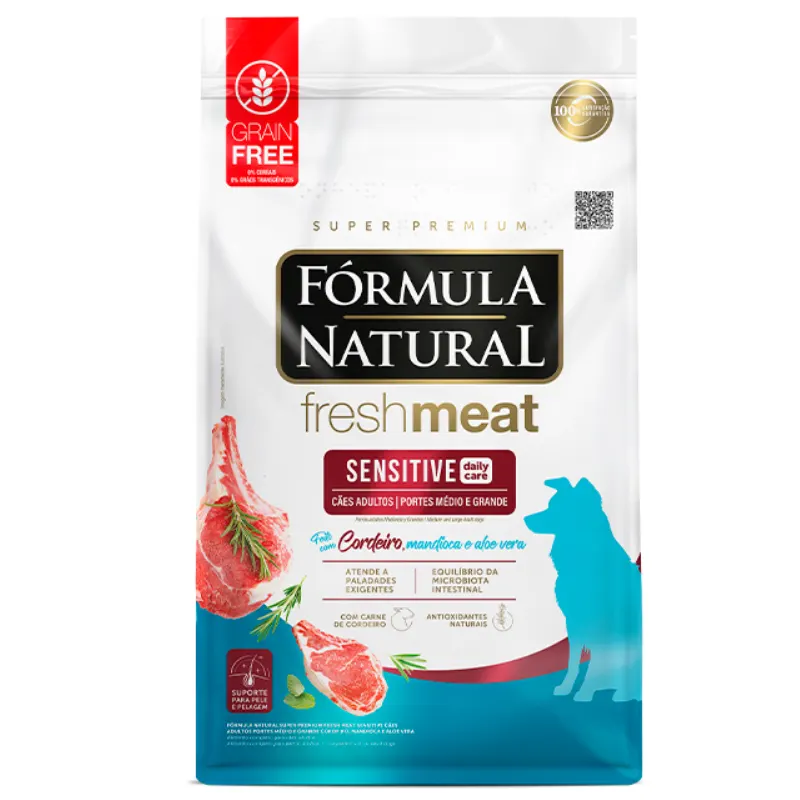 Ração Fórmula Natural Fresh Meat Sensitive Cães Adultos Médio/Grande 12kg
