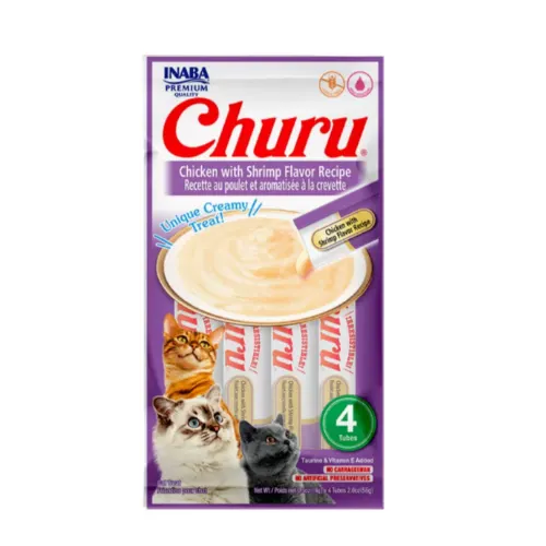 Purê Churu Galinha e Camarão para Gatos 56g