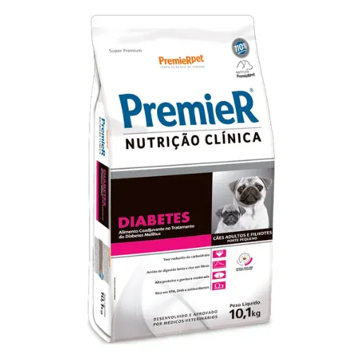 Premier Nutrição Clínica Diabetes Cães Adultos Raças Pequenas 10,1 Kg