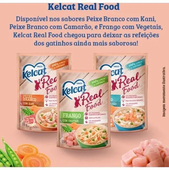 Ração Úmida Kelcat Real Food Frango com Arroz e Vegetais 85g