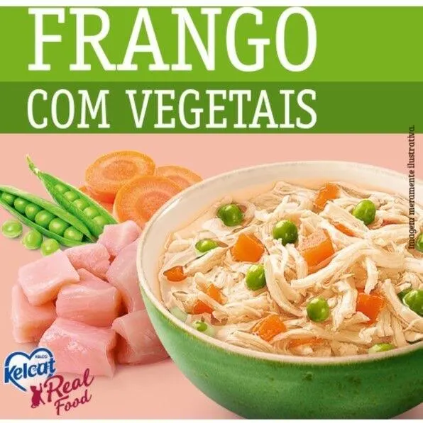 Ração Úmida Kelcat Real Food Frango com Arroz e Vegetais 85g