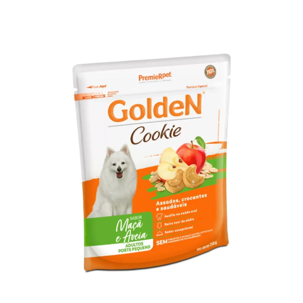 Biscoito Golden Cookie Cães Adultos Pequeno Maçã/Aveia 350g