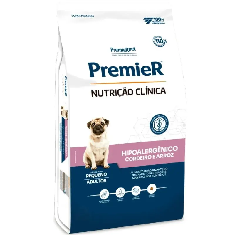 Ração Premier Nutrição Clínica Hipoalergênica Cães de Pequeno Porte Sabor Cordeiro